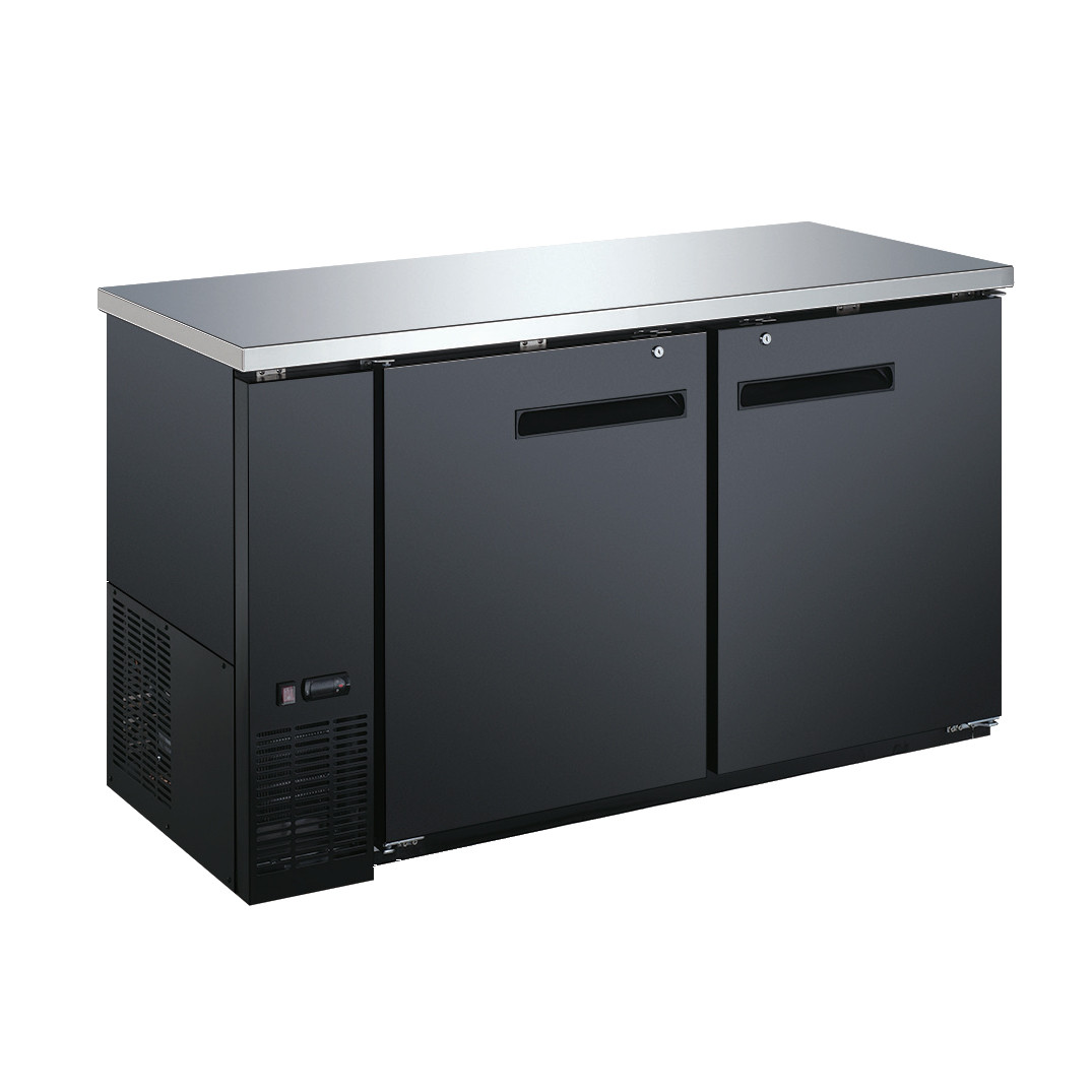 Omcan - 61" Solid 2-Door Bottle Cooler With 15.8 Cu. Ft. Capacity - 50059