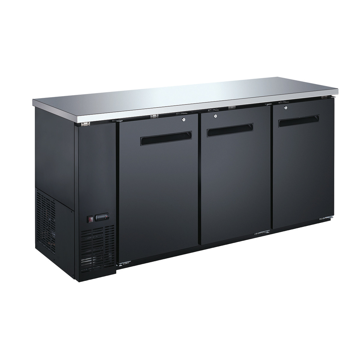 Omcan - 73" Solid 3-Door Bottle Cooler With 19.6 Cu. Ft. Capacity - 50061