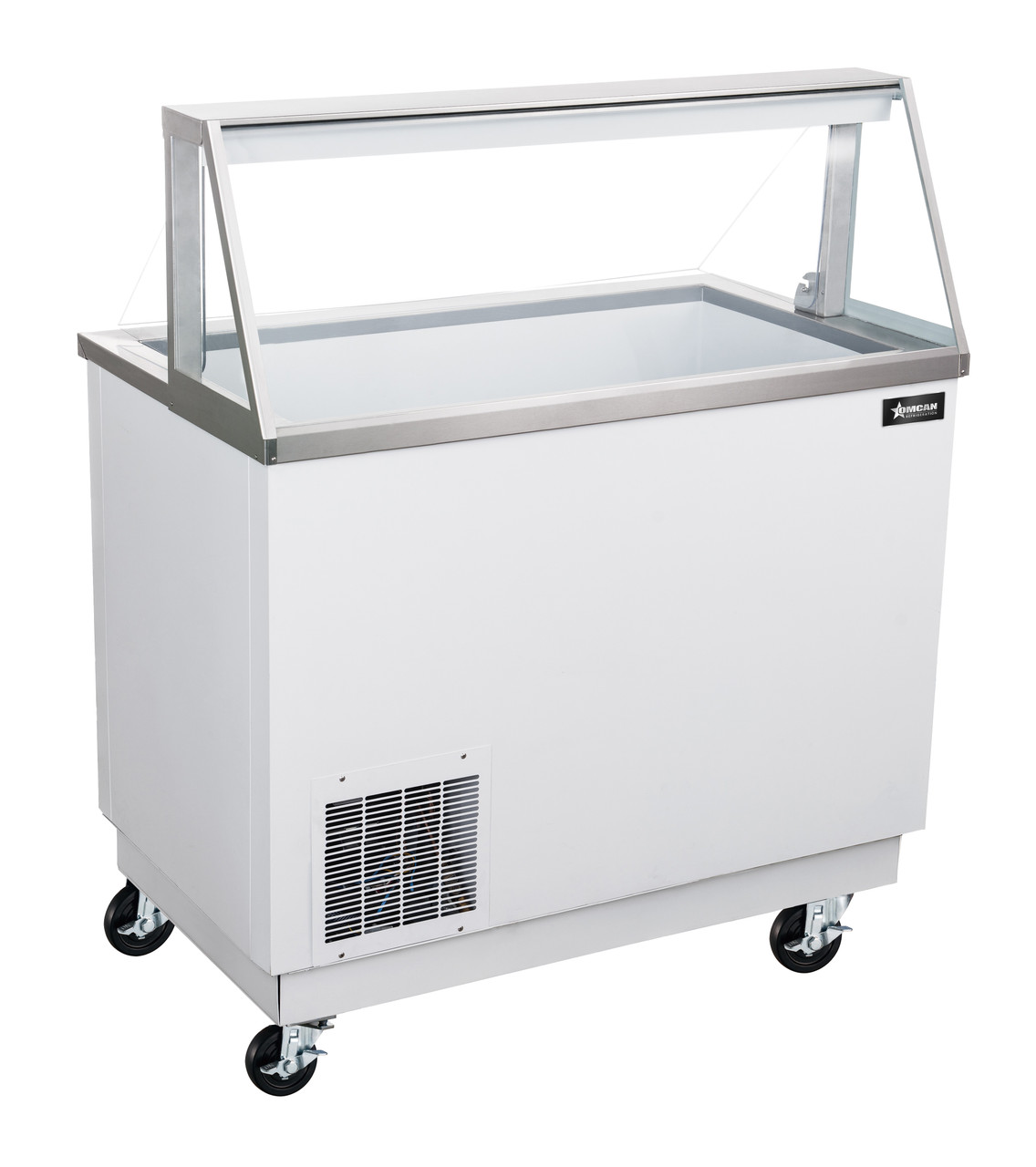 Omcan - 47" Ice Cream Dipping Freezer w/ Sneeze Guard - 50120