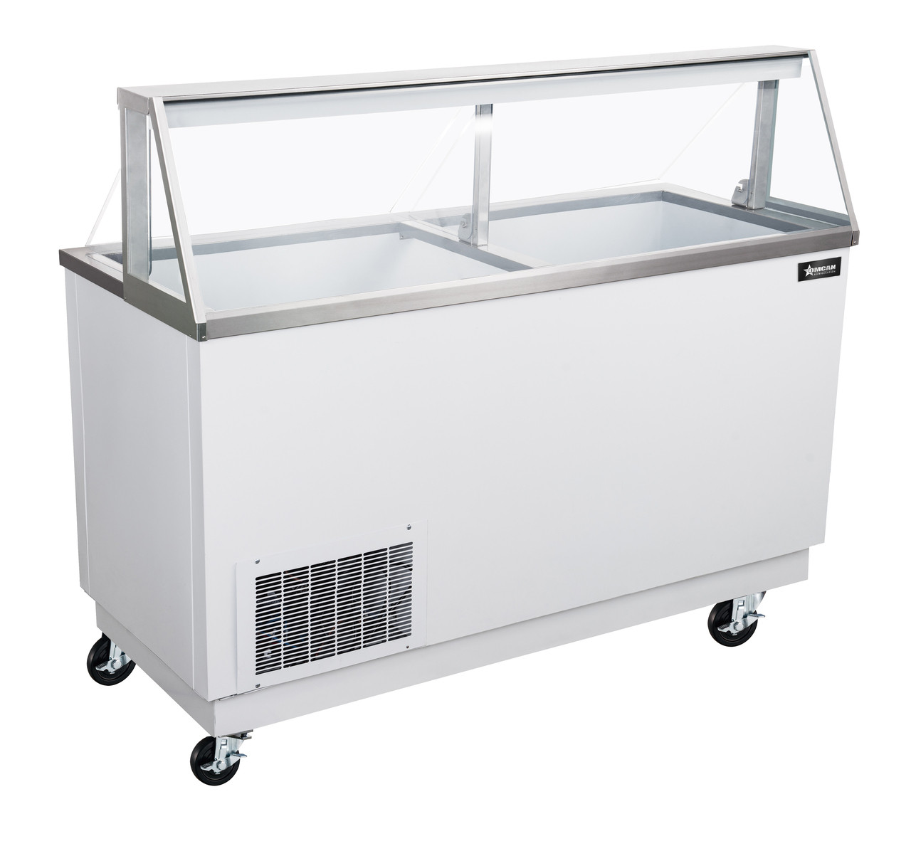 Omcan - 68" Ice Cream Dipping Freezer w/ Sneeze Guard - 50121