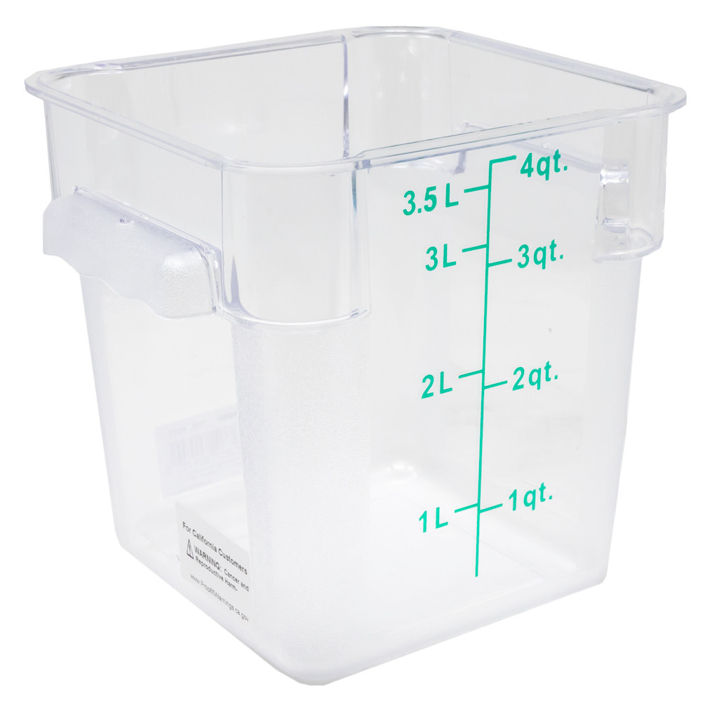 Omcan - 4QT Polycarbonate Clear Square Food Storage Container