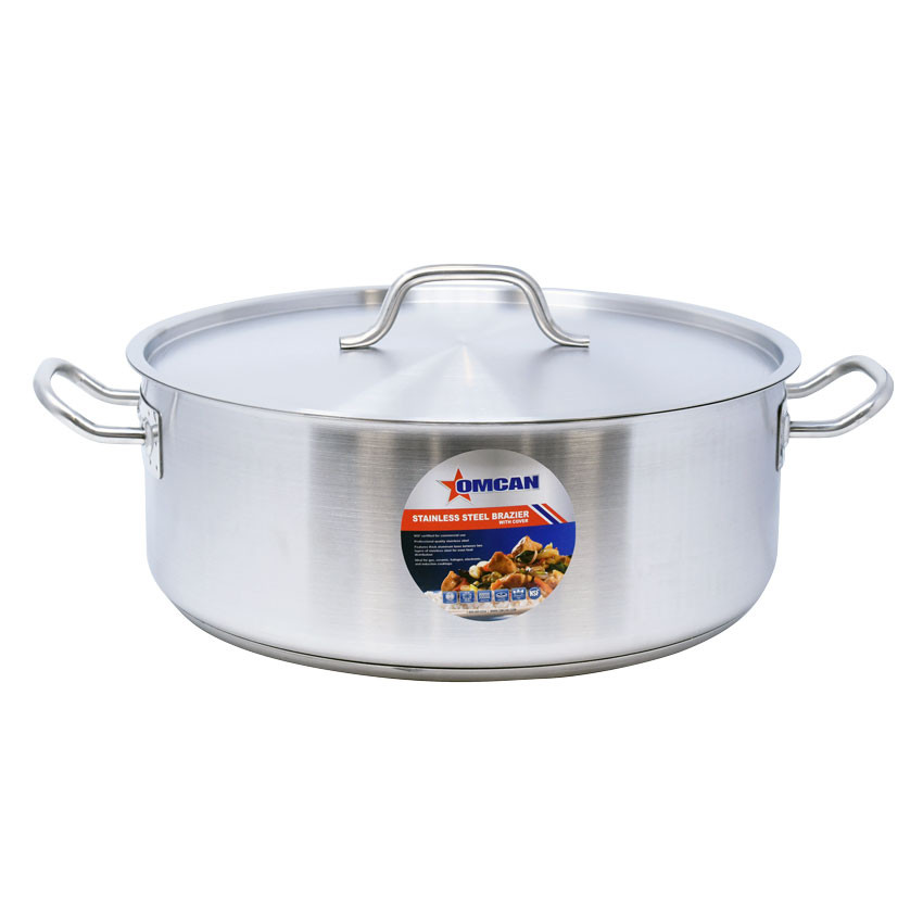 Omcan - 20 Qt Stainless Steel Brazier w/ Cover - 80428