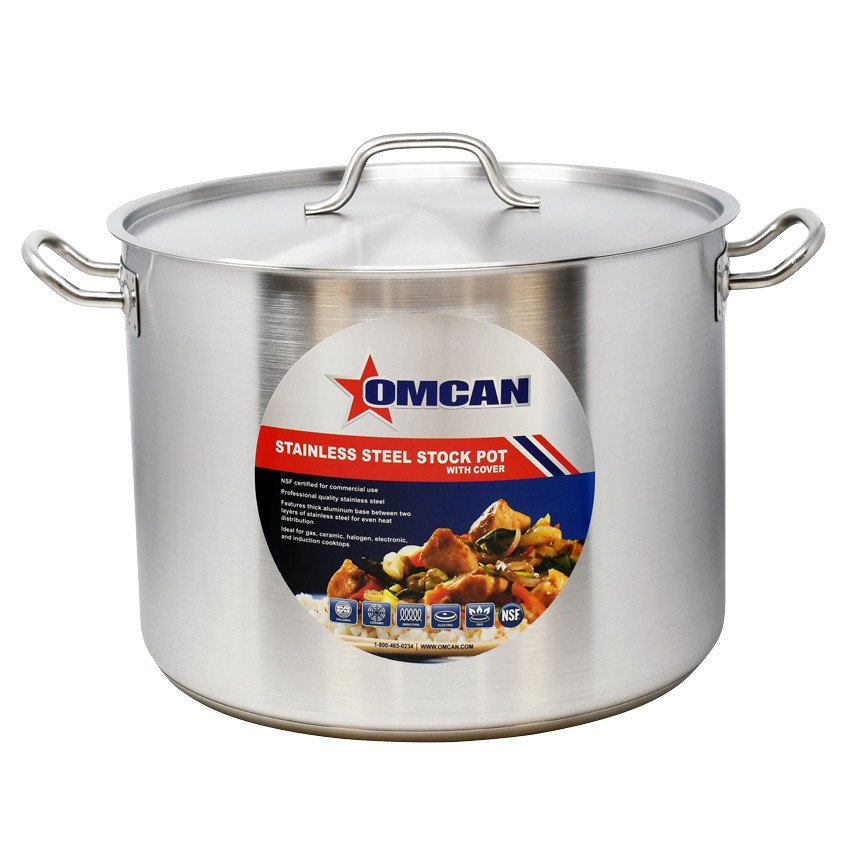 Omcan - 40 Qt Stainless Steel Stock Pot w/ Cover - 80443
