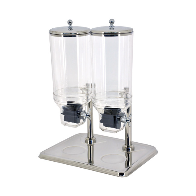 Omcan - Stainless Steel Double Cereal Dispenser w/ 2 x 7.5 L Capacity - 80531