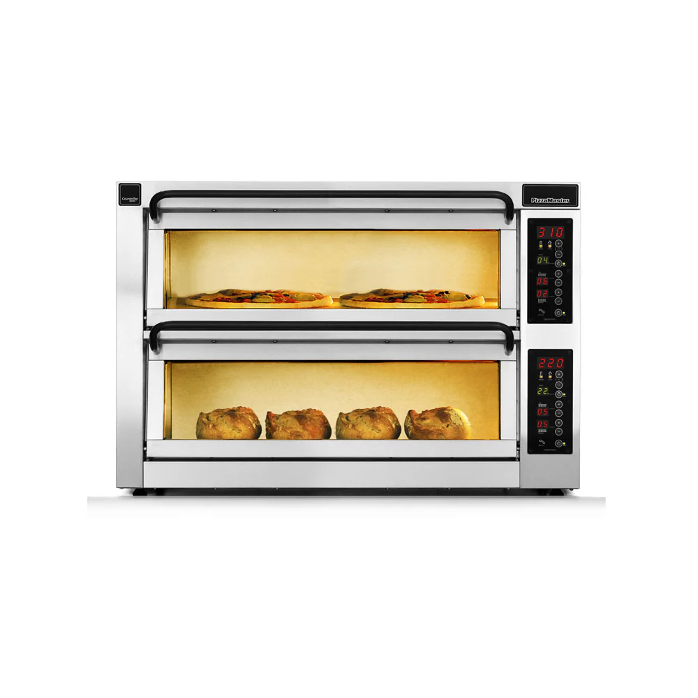 PizzaMaster 2 Stone Hearth 45" Two Chamber Electric Countertop Pizza Oven - PM452ED-DW