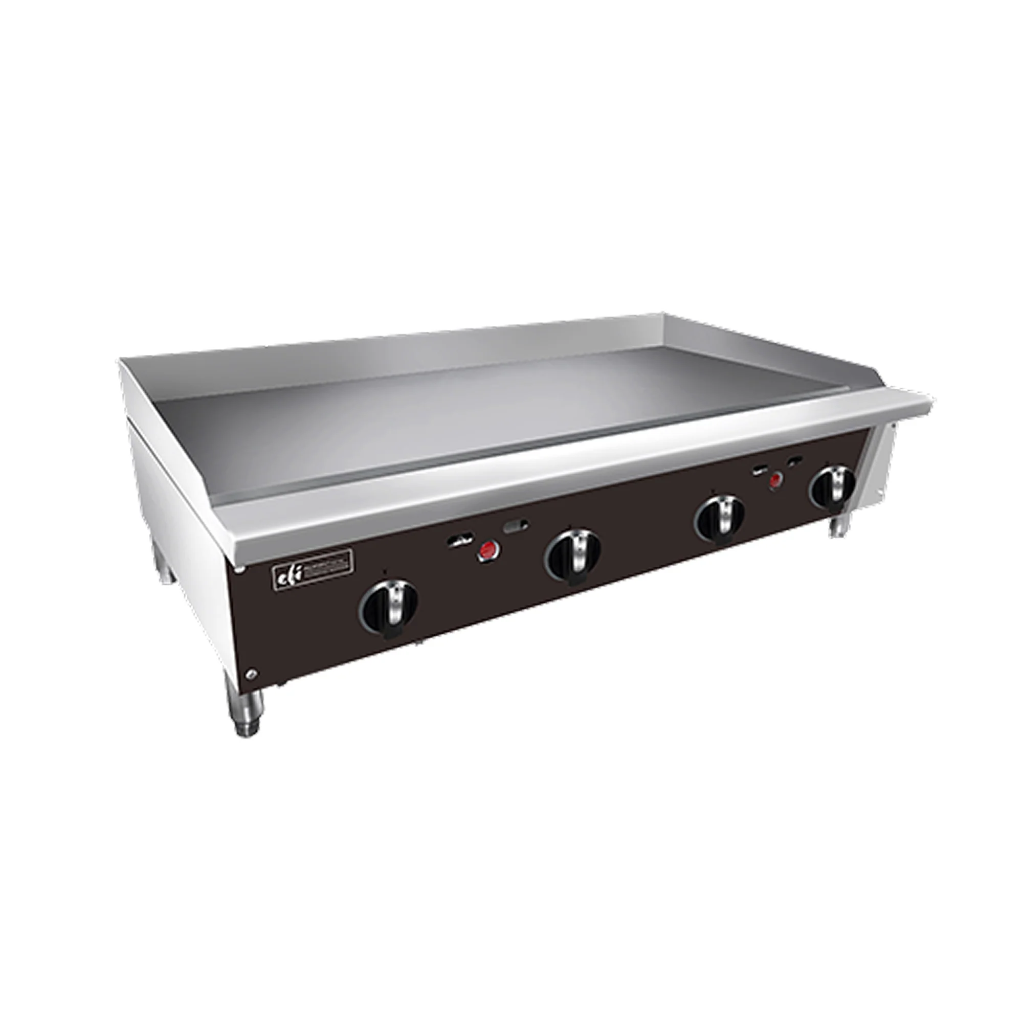 EFI RCTTG-48 48" Countertop Stainless Steel 4-Burner Gas Griddle With Thermostatic Control - 100,000 BTU
