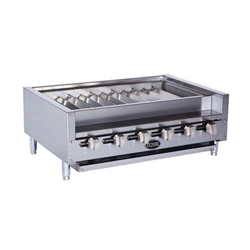 Royal RKTB-84 84" Radiant Natural Gas Shish Kabob Broiler - 252,000 BTU
