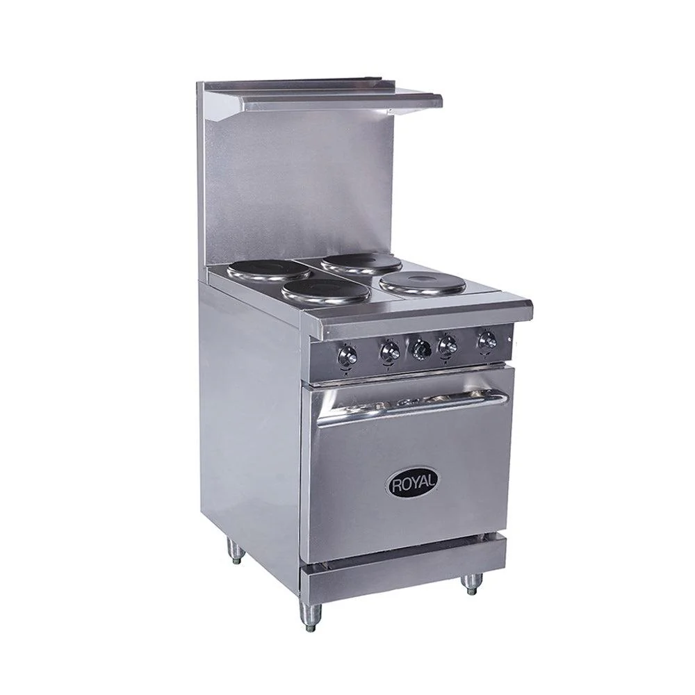Royal RRE-4 24" Electric 4-Burner Commercial Range Oven - 208/240V