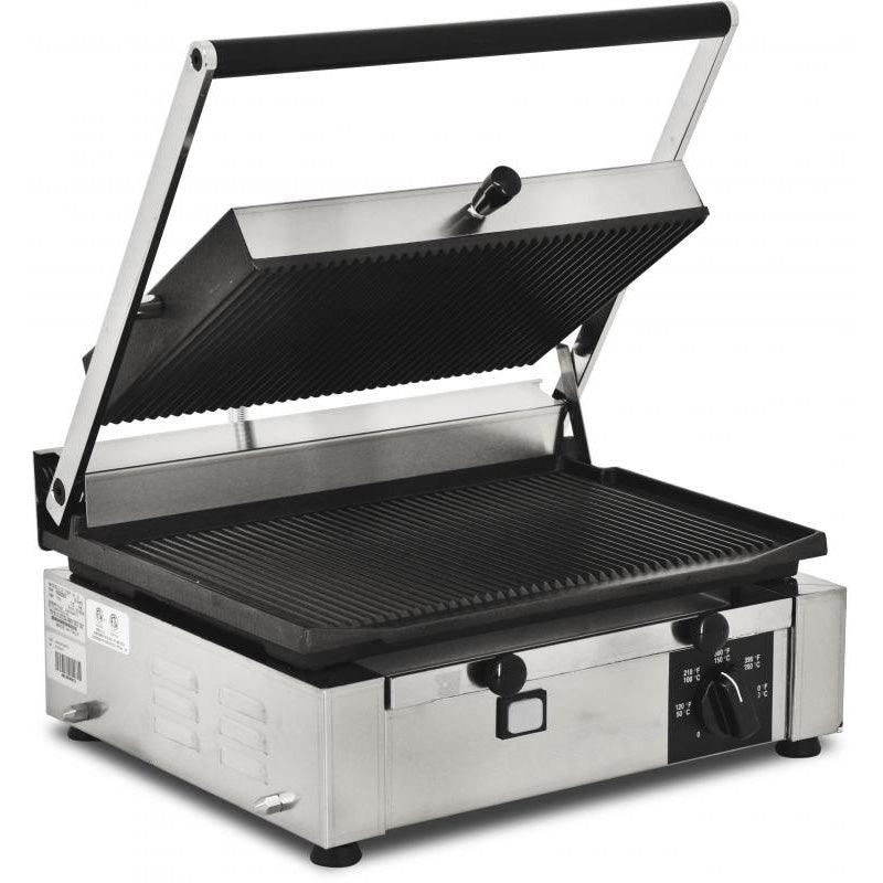 Trento 10" x 14" Ribbed Sandwich Grill 110V - 11377