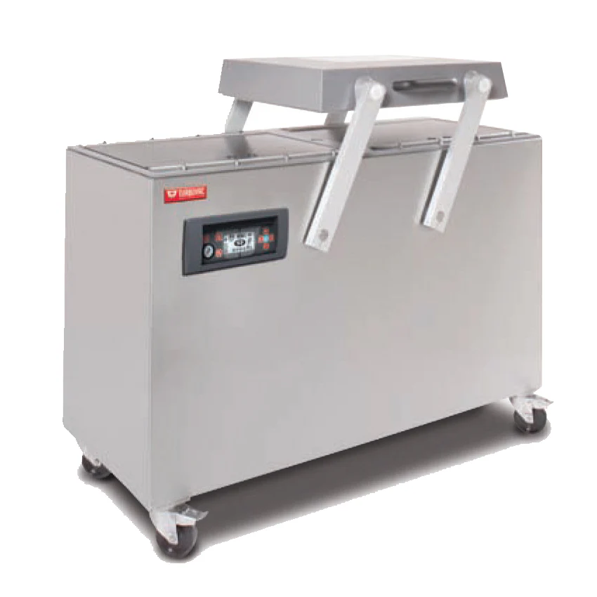 Turbovac 50002 / L60 robust Double Chamber Vacuum Packaging Machine with Aluminum Cover and Flat Working Surface with 23″ Seal Length - 220V, 3 Ph