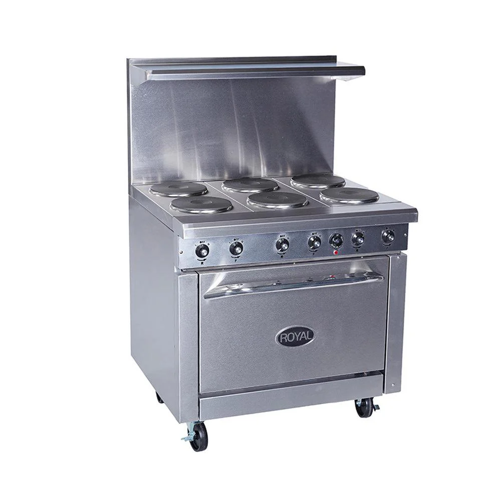 Royal RRE-6 36" Electric 6-Burner Range With Standard Oven - 208V
