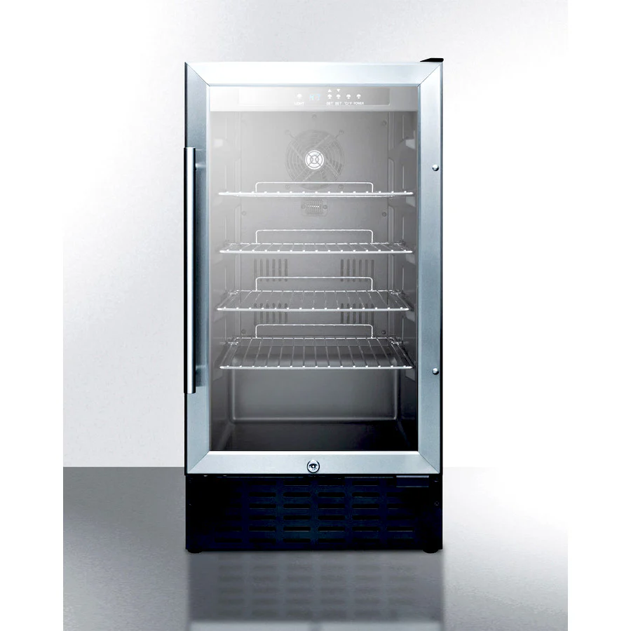 Summit SCR1841BADA 18" Glass Wine Cooler with Stainless Steel Trim - 2.7 Cu. Ft.