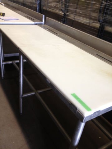 Stainless Steel Butcher Table with Poly Cutting Board