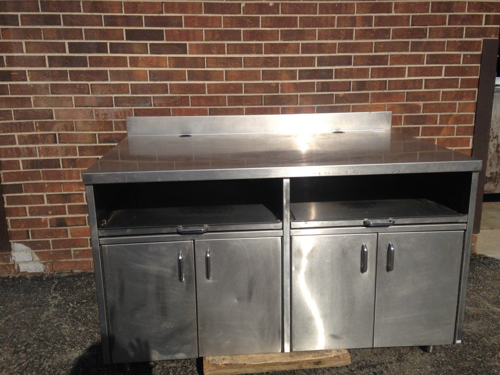 Stainless Steel Table with Slide-out Shelves