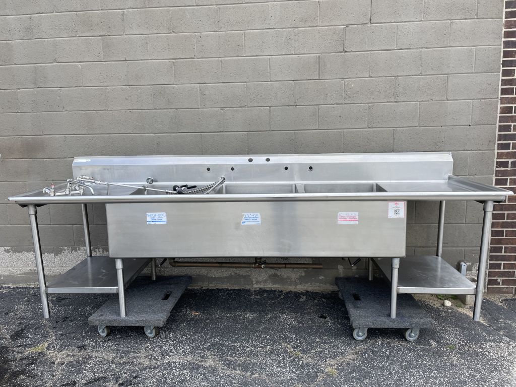 Stainless Steel Three Compartment Commercial Sink