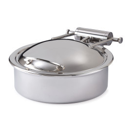 D.W. Haber - 4 Qt Stainless Steel Round Chafer w/ Hinged Lid - DW04WGHSS