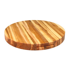 D.W. Haber - 24" Wood Round Carving Board w/ Finger Grips - DW726WDFG25