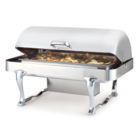 D.W. Haber - Millenium 8 Qt Stainless Steel Rectangular Chafer w/ Hinged Lid - DW78RFDSC