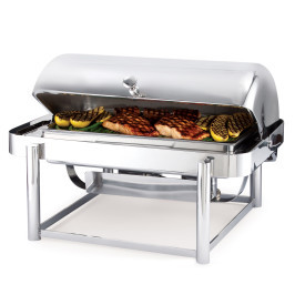 D.W. Haber - Tempo 8 Qt Stainless Steel Rectangular Chafer w/ Hinged Lid - DW78RFWSS