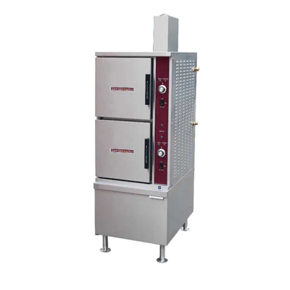 Crown Steam 7-Pan Convection Steamer with Natural Gas Steam and Cabinet SX-7G3