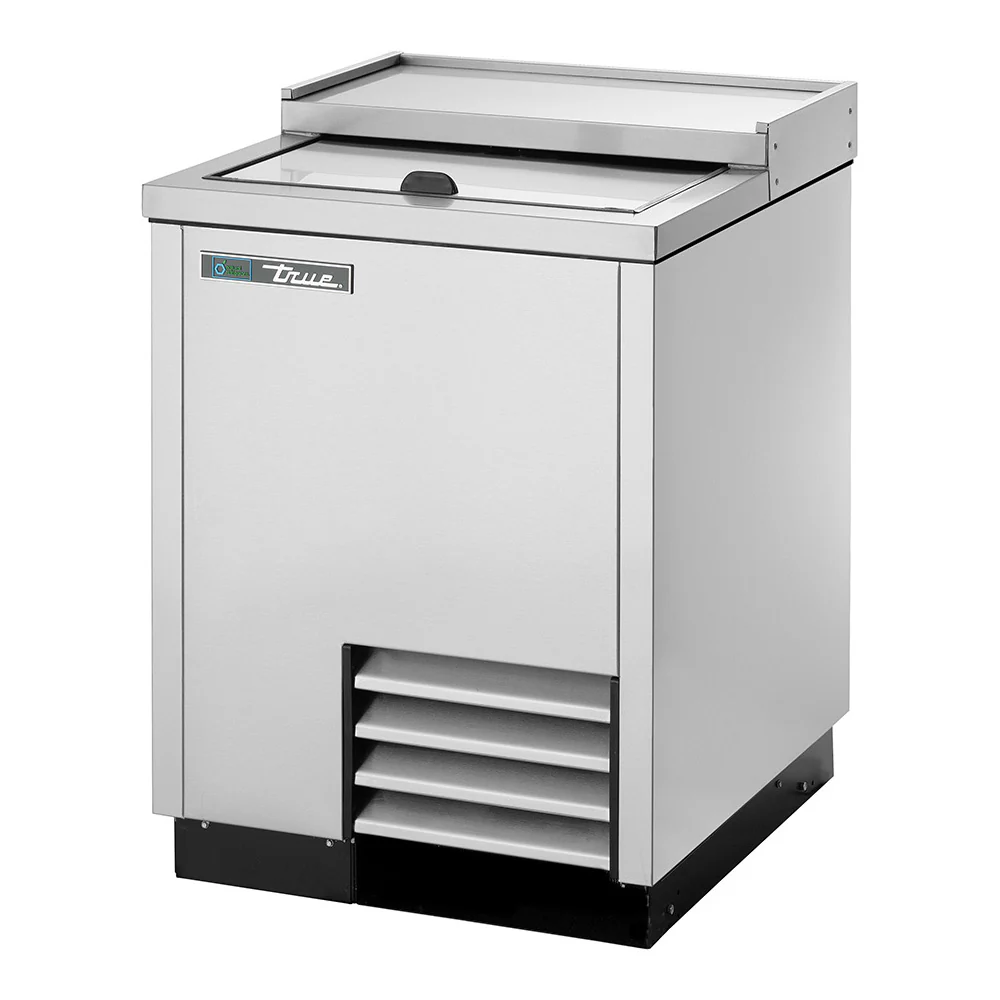 True T-24-GC-S-HC 24.5" Solid Slide Lid Stainless Steel Glass and Plate Chiller/Froster