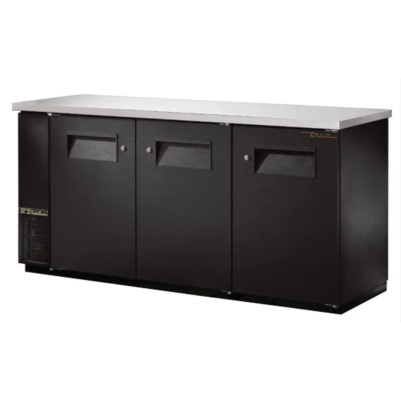 True TBB-24-72-HC 73" Solid 3-Door Back Bar Refrigerator With Hydrocarbon Refrigerant