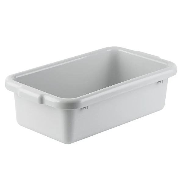 Tablecraft 1527G 20.75" x 12" Gray High Density Polyethylene Undercounter Bus Bin - 6" Deep