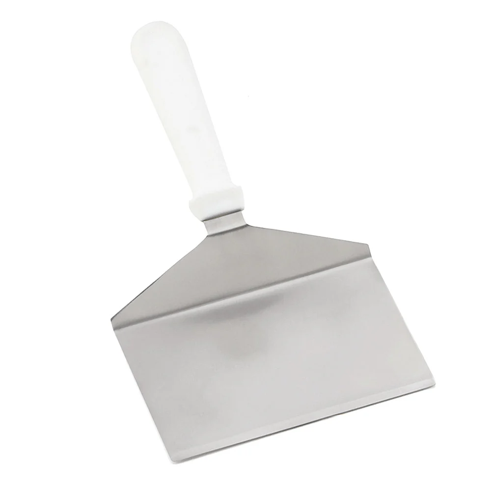 Tablecraft 461W 6" x 4.5" Square Stainless Steel Wide Turner - White