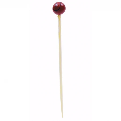 Tablecraft BAMSP245 4.5" Bamboo Basketball Sport Pick - 100/Pack