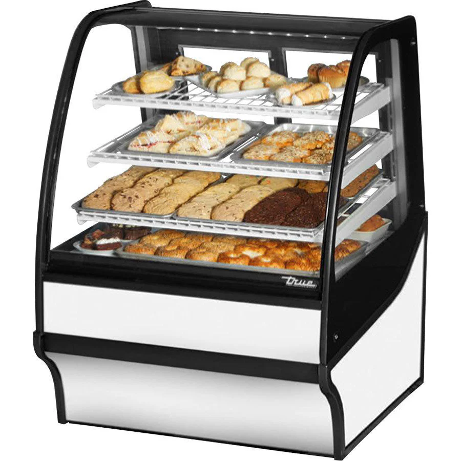 True TDM-DC-36-GE/GE-W-W 36" White Dry Merchandising Display Case with Side Glasses