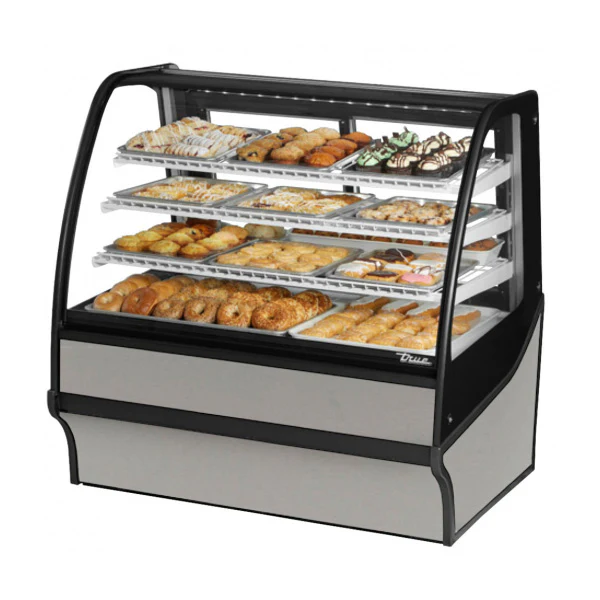 True TDM-DC-48-GE/GE-S-S 48" Stainless Steel Dry Merchandising Display Case with Side Glasses