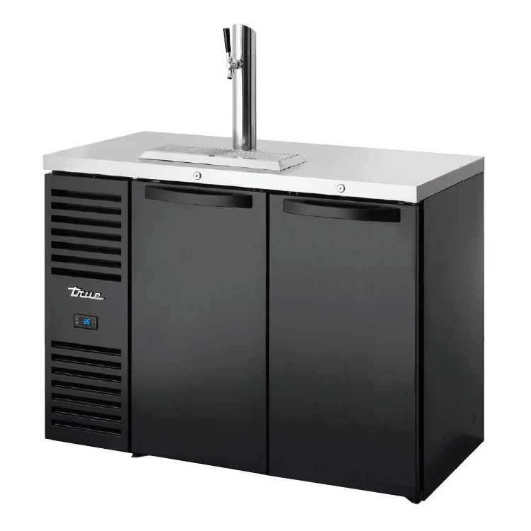 True TDR48-RISZ1-L-B-SS-1 48" 3-Keg Solid Swing Door Back Bar Beer Dispenser With 1 Tap