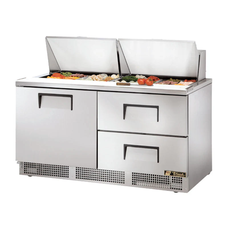 True TFP-64-24M-D-2 64" Mega Top 1-Door 2-Drawer Food Prep Table