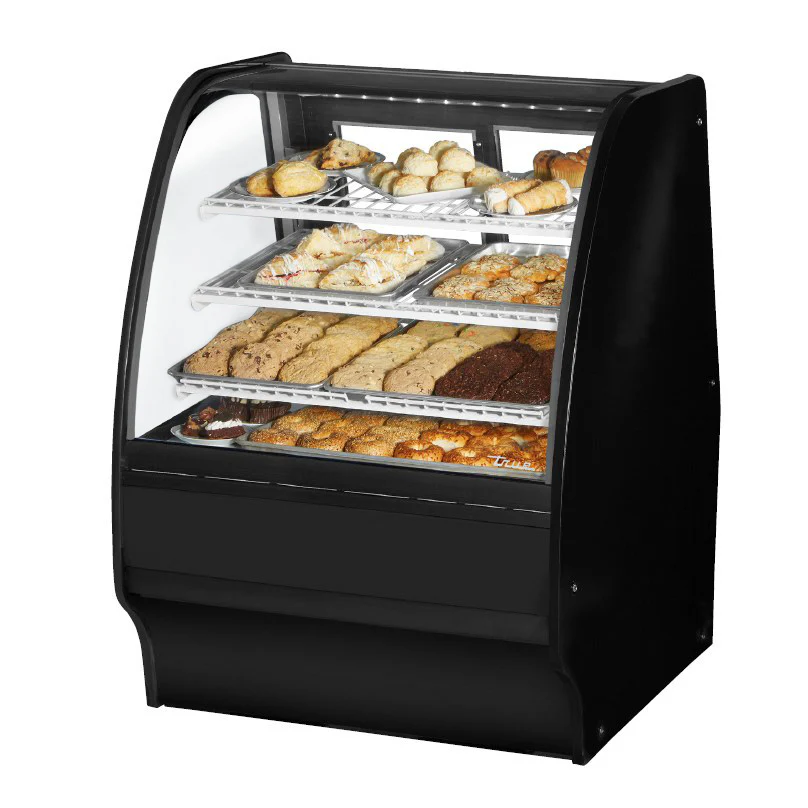 True TGM-DC-36-SC/SC-B-W 36" Black Dry Merchandising Display Case with White Interior