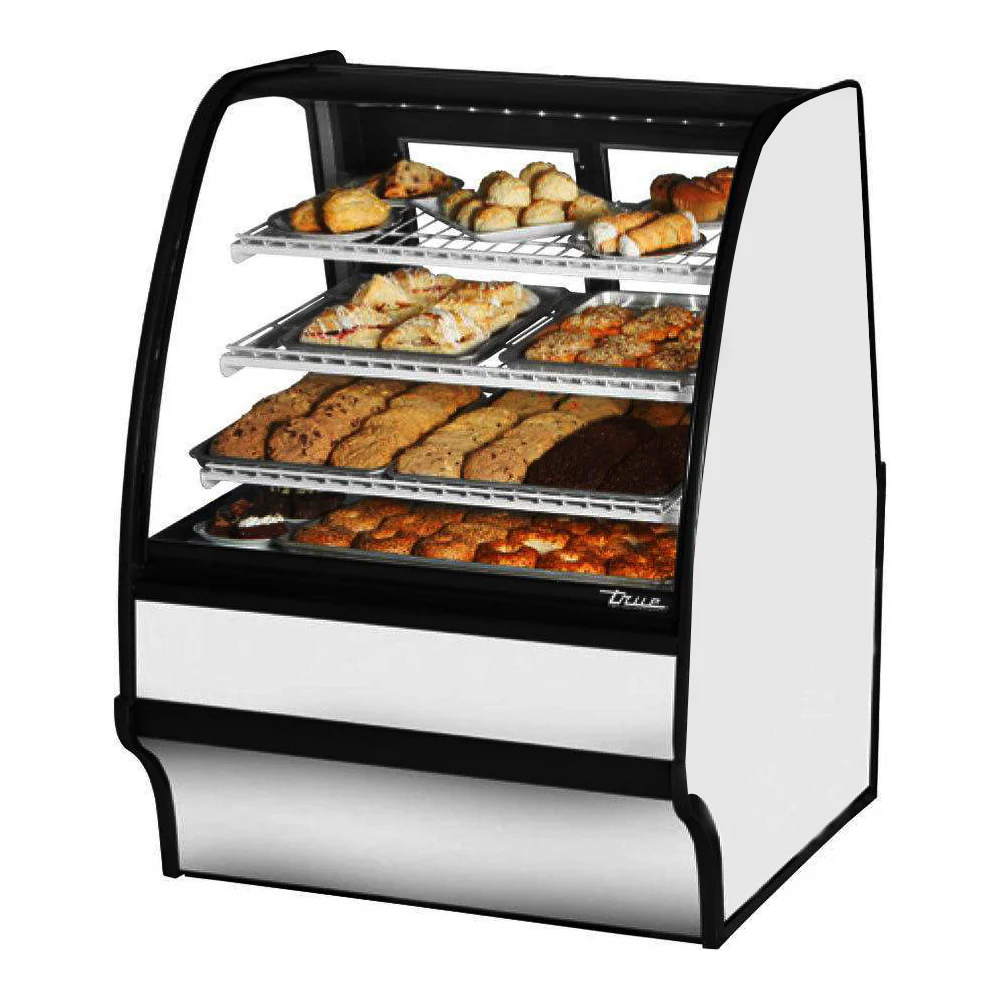 True TGM-DC-36-SC/SC-S-W 36" Stainless Steel Dry Merchandising Display Case with White Interior