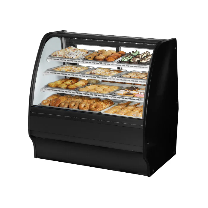 True TGM-DC-48-SC/SC-B-W 48" Black Dry Merchandising Display Case with White Interior