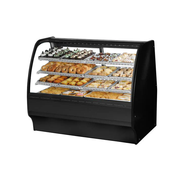True TGM-DC-59-SC/SC-B-W 59" Black Dry Merchandising Display Case with White Interior