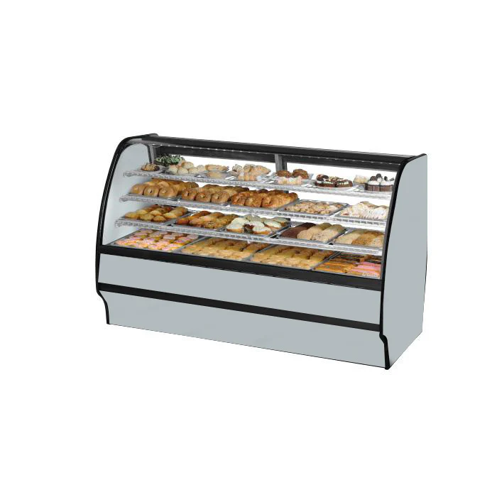 True TGM-DC-77-SC/SC-S-W 77" Stainless Steel Dry Merchandising Display Case with White Interior