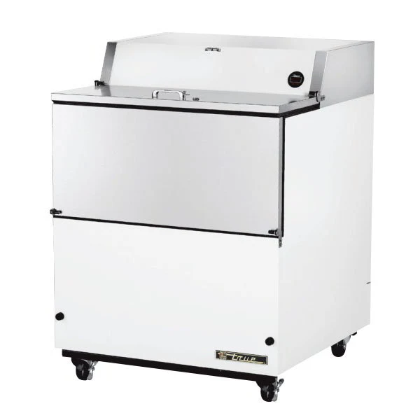 True TMC-34-HC 34" Milk Cooler with White Powder Coated Exterior & Aluminum Interior