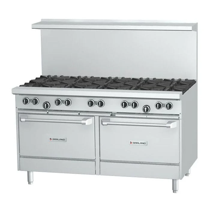 US Range U60-8G12RS Natural Gas 8-Burner 60" Range With Right Hand 12" Griddle and w/1 Standard Oven and 1 Storage Base - 312,000 BTU