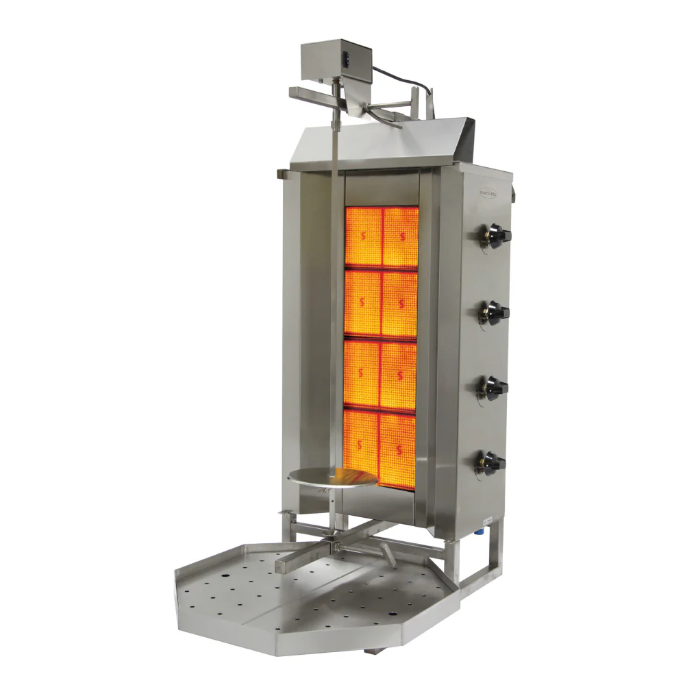 Eurodib VGB4 80 Kg. Natural Gas 4 Double Burners Vertical Broiler - 44,357 BTU