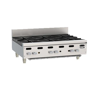 Vulcan VHP636 36” industrial-grade Countertop 6-Burner Natural Gas Hot Plate - 180,000 BTU