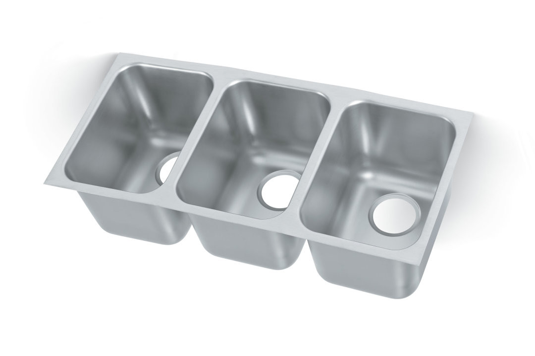 Vollrath - 40" x 16" Triple-Bowl Undermount/Welded-In Sink w/ 3.5" Drain - 12103-1