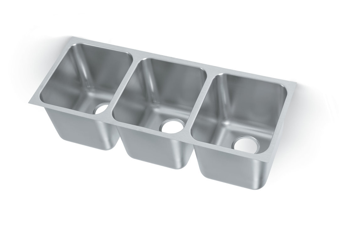 Vollrath - 40" x 16" Triple-Bowl Undermount/Welded-In Sink w/ 3.5" Drain - 12123-1