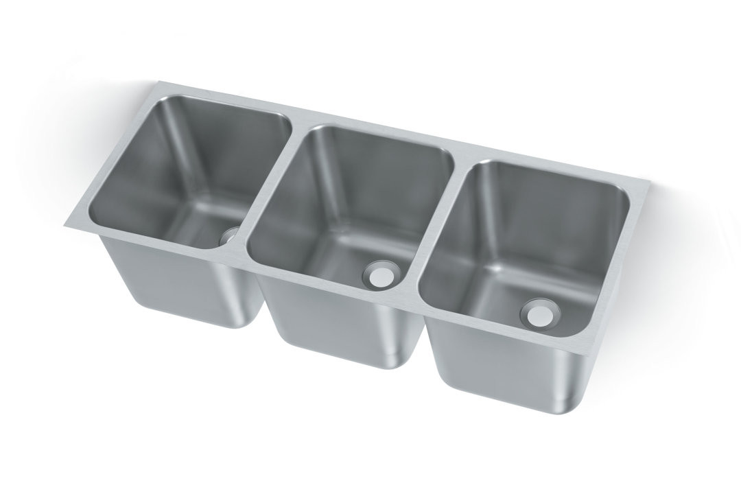 Vollrath - 40" x 16" Triple-Bowl Undermount/Welded-In Sink w/ 2" Drain - 12123-2