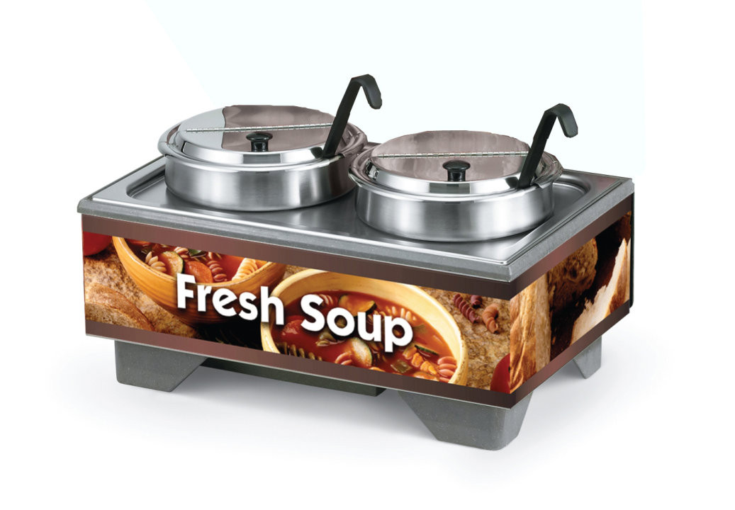 Vollrath - Soup Merchandiser w/ Country Kitchen Graphics & 7 Qt Accessory Kit - 720202003