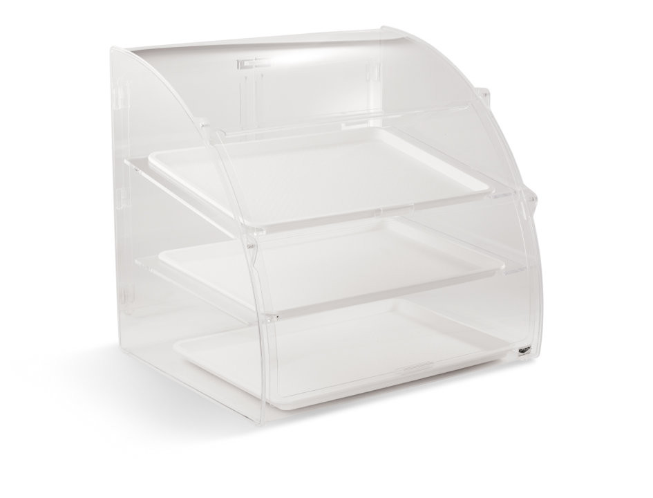 Vollrath - Large 3-Tier Acrylic Euro Curved-Front Baked Goods Display Case w/ Front & Read Access - ELBC-2