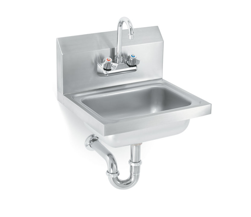 Vollrath - Wall-Mount Hand Sink w/ Strainer, Faucet & P-Trap - K1410-CP
