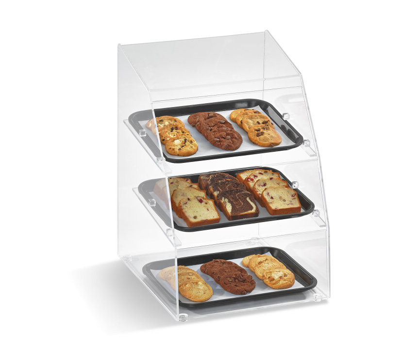 Vollrath - Small 3-Tier Acrylic Baked Goods Display Case w/ Rear Access - MBC1014-3R-06