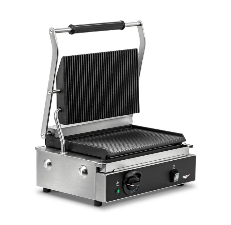Vollrath - Single Panini Sandwich Grill w/ Cast Iron Grooved Plates - PSG4-SG120-C